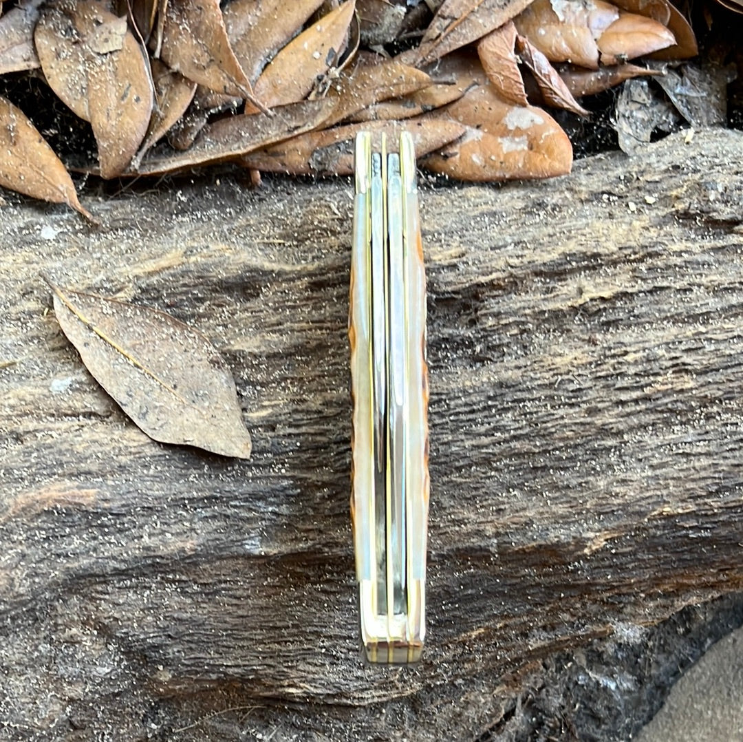 Case XX Small Texas Jack Amber Bone Carbon Steel CA077