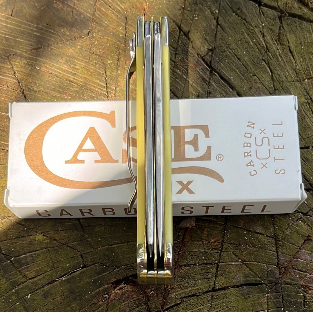 Case XX Yellow Synthetic Carbon Steel Trapper w/ Pocket Clip