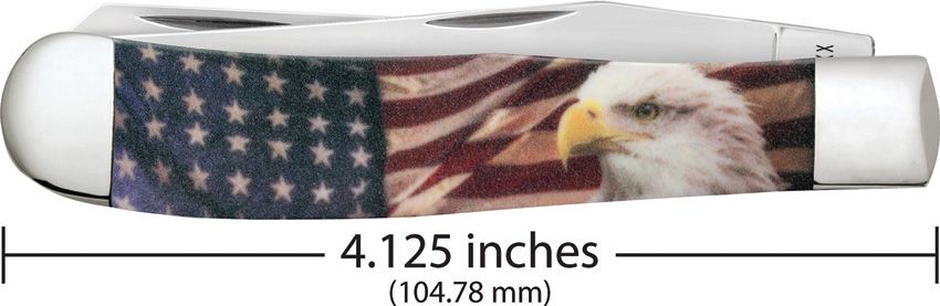 Case XX CA10647 Trapper — Patriotic Eagle Color Infusion Handle | Clip & Spey Blades
