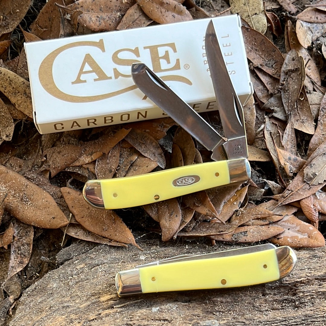 Mini Trapper Pocket Knife – Yellow Synthetic – Case XX CA029 – Made in USA