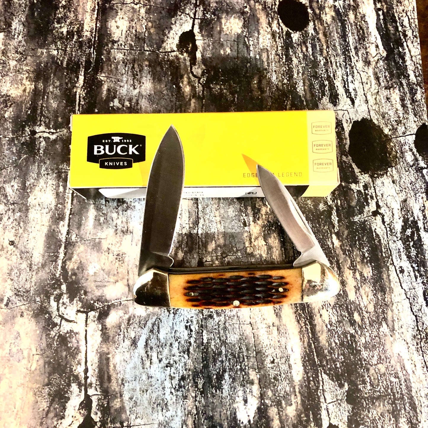 Buck Canoe Brown Jig Bone Knife BU389BNSWM