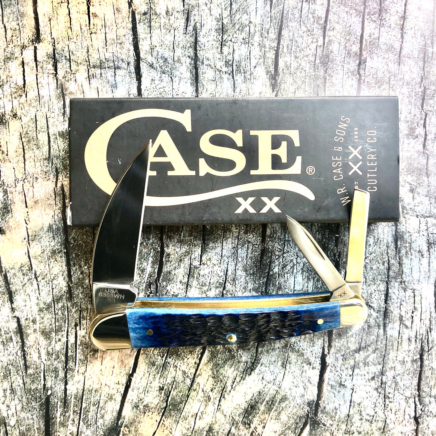 Seahorse Whittler Pocket Knife – Navy Blue Bone – Tru-Sharp® Stainless – Case XX CA06889