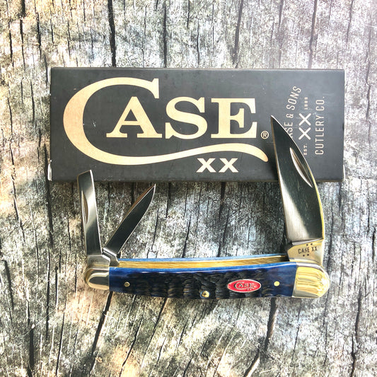 Seahorse Whittler Pocket Knife – Navy Blue Bone – Tru-Sharp® Stainless – Case XX CA06889