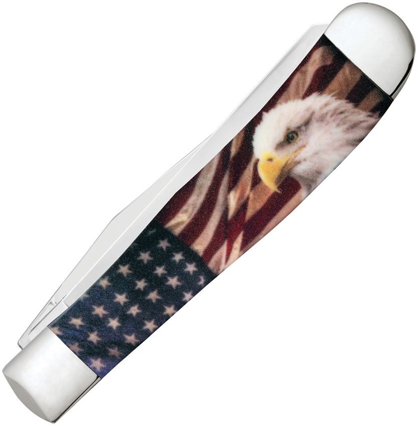 Case XX CA10647 Trapper — Patriotic Eagle Color Infusion Handle | Clip & Spey Blades