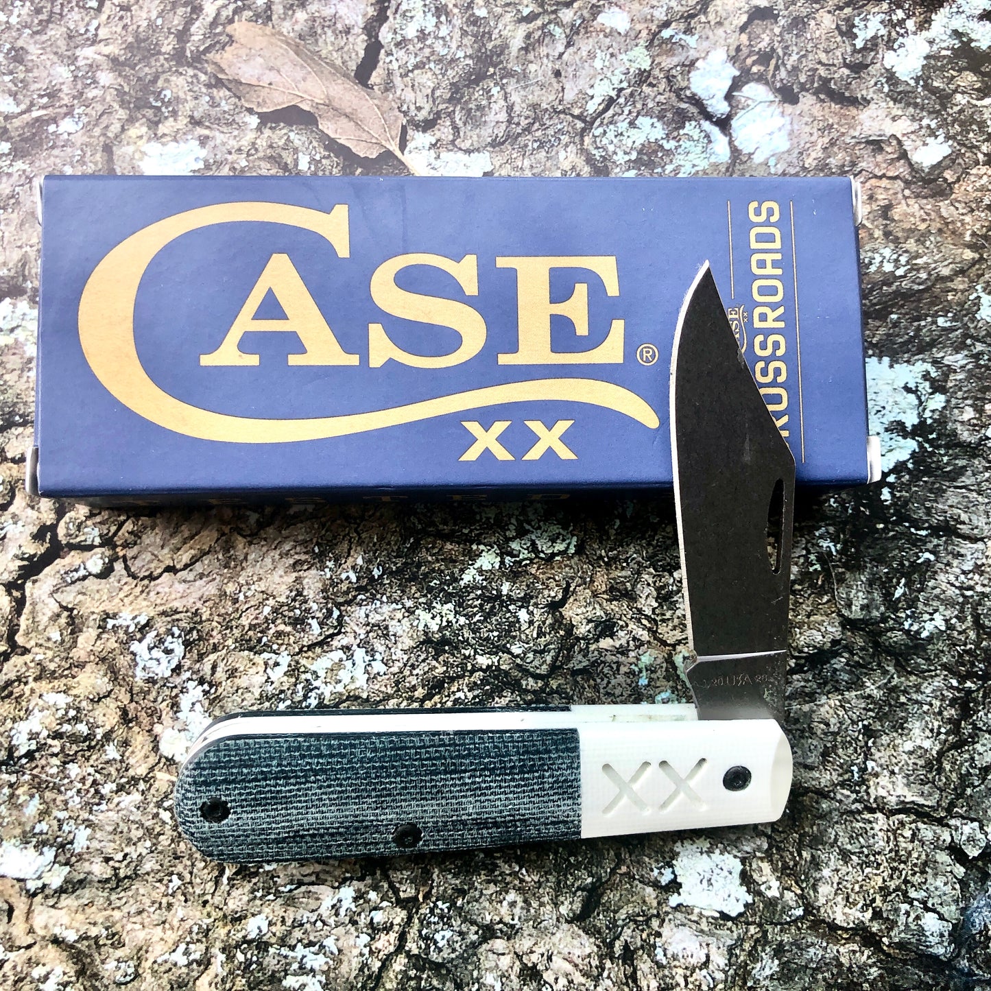 Crossroads XR Barlow Pocket Knife – Blue Denim Micarta – S35VN – Case XX CA10875