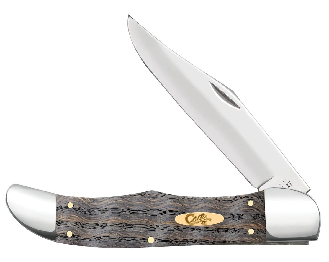 Folding Hunter Pocket Knife – Black Curly Oak – Tru-Sharp® Stainless – Case XX CA14008