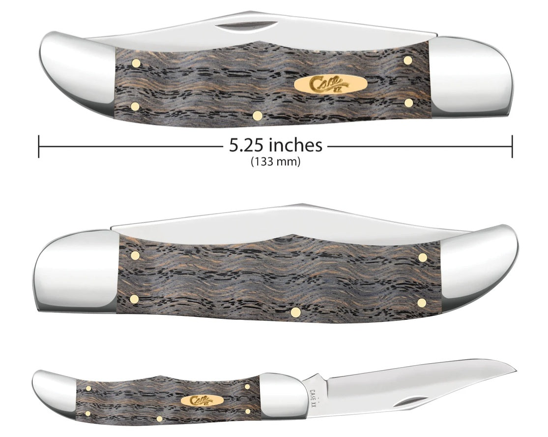 Folding Hunter Pocket Knife – Black Curly Oak – Tru-Sharp® Stainless – Case XX CA14008