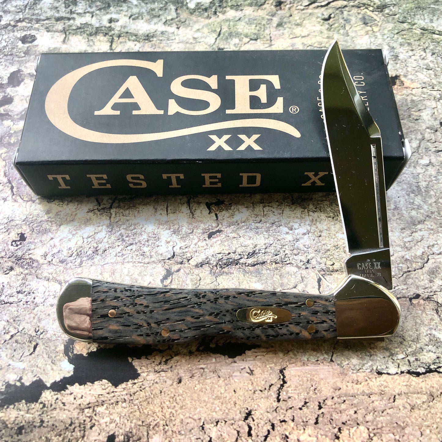 Mini CopperLock Pocket Knife – Black Curly Oak – Tru-Sharp® Stainless – Case XX CA14010