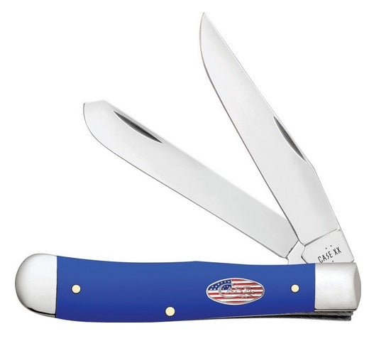 Case XX CA16400 Trapper — Royal Blue Synthetic Handle | Clip & Spey Blades