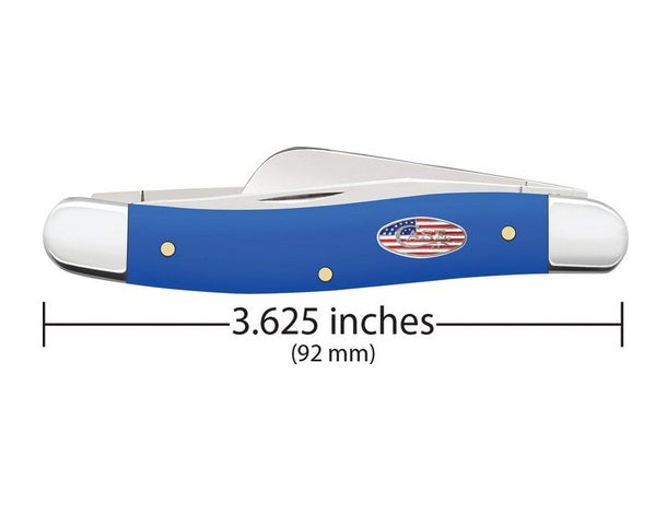 Case XX CA16402 Medium Stockman — Royal Blue Synthetic Handle | Clip, Sheepfoot & Spey Blades