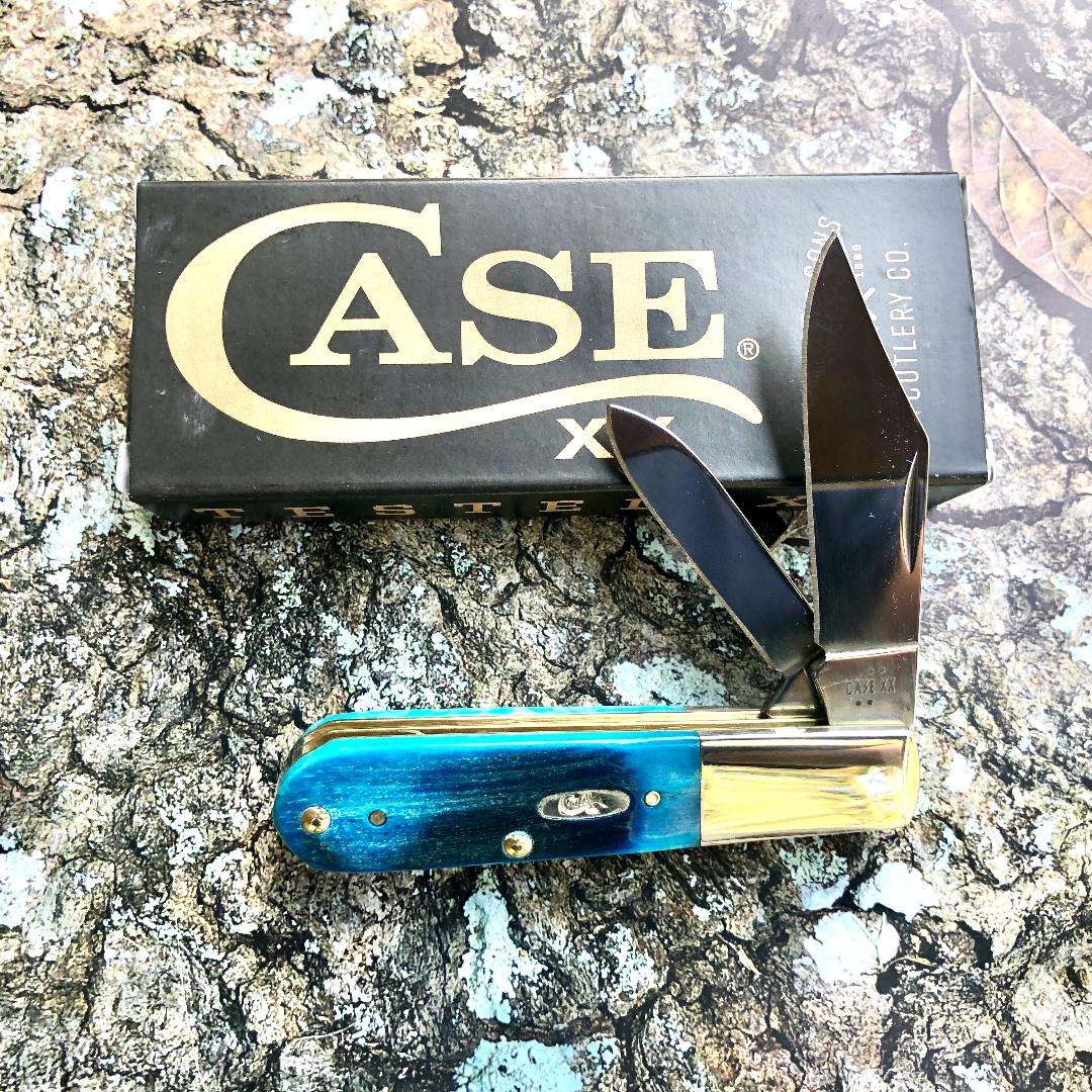 Barlow Pocket Knife – Caribbean Blue Sawcut Bone – Case XX CA25581