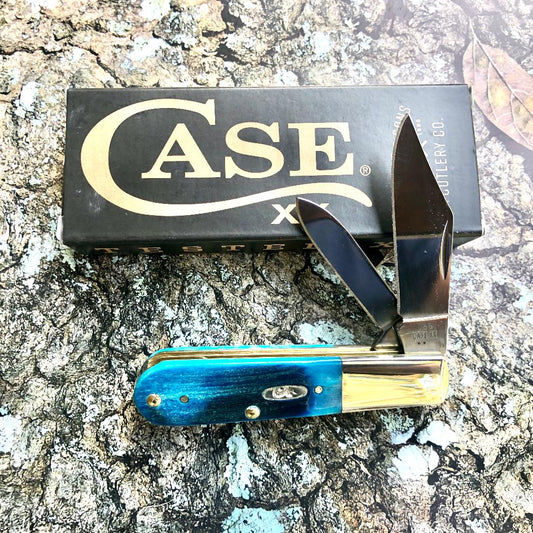 Barlow Pocket Knife – Caribbean Blue Sawcut Bone – Case XX CA25581