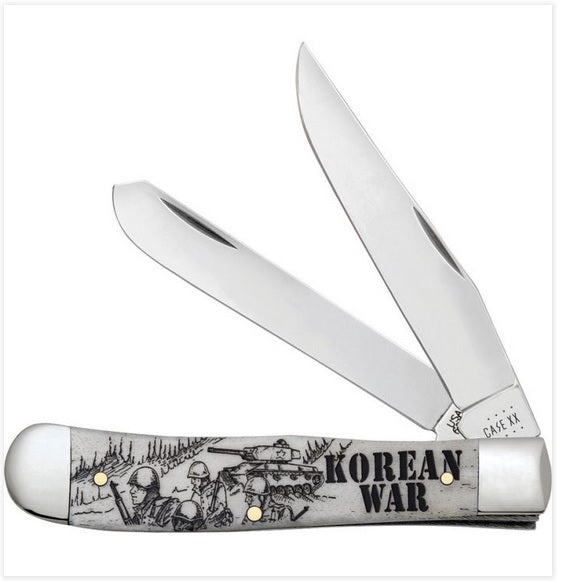 Case XX Korean War Trapper Natutal Bone CA50951