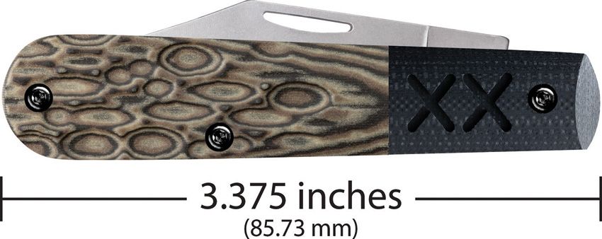 Case XX CA53165 Crossroads™ XR Barlow — Fossil Jig Luna Richlite® & Black G-10 | S35VN Clip Blade