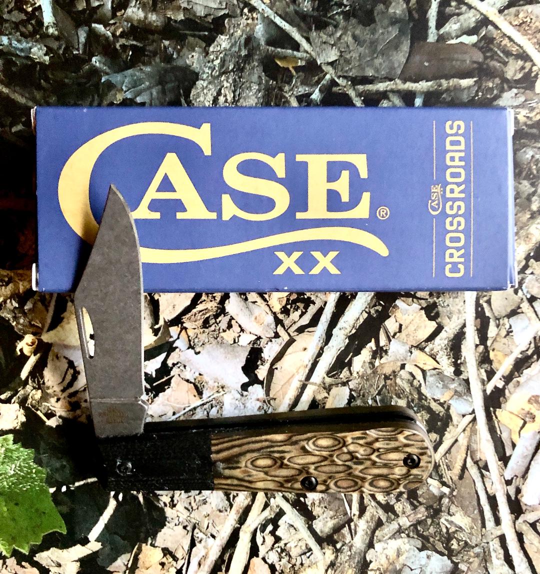 Case XX CA53165 Crossroads™ XR Barlow — Fossil Jig Luna Richlite® & Black G-10 | S35VN Clip Blade