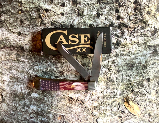 Case XX CA10647 Trapper — Patriotic Eagle Color Infusion Handle | Clip & Spey Blades