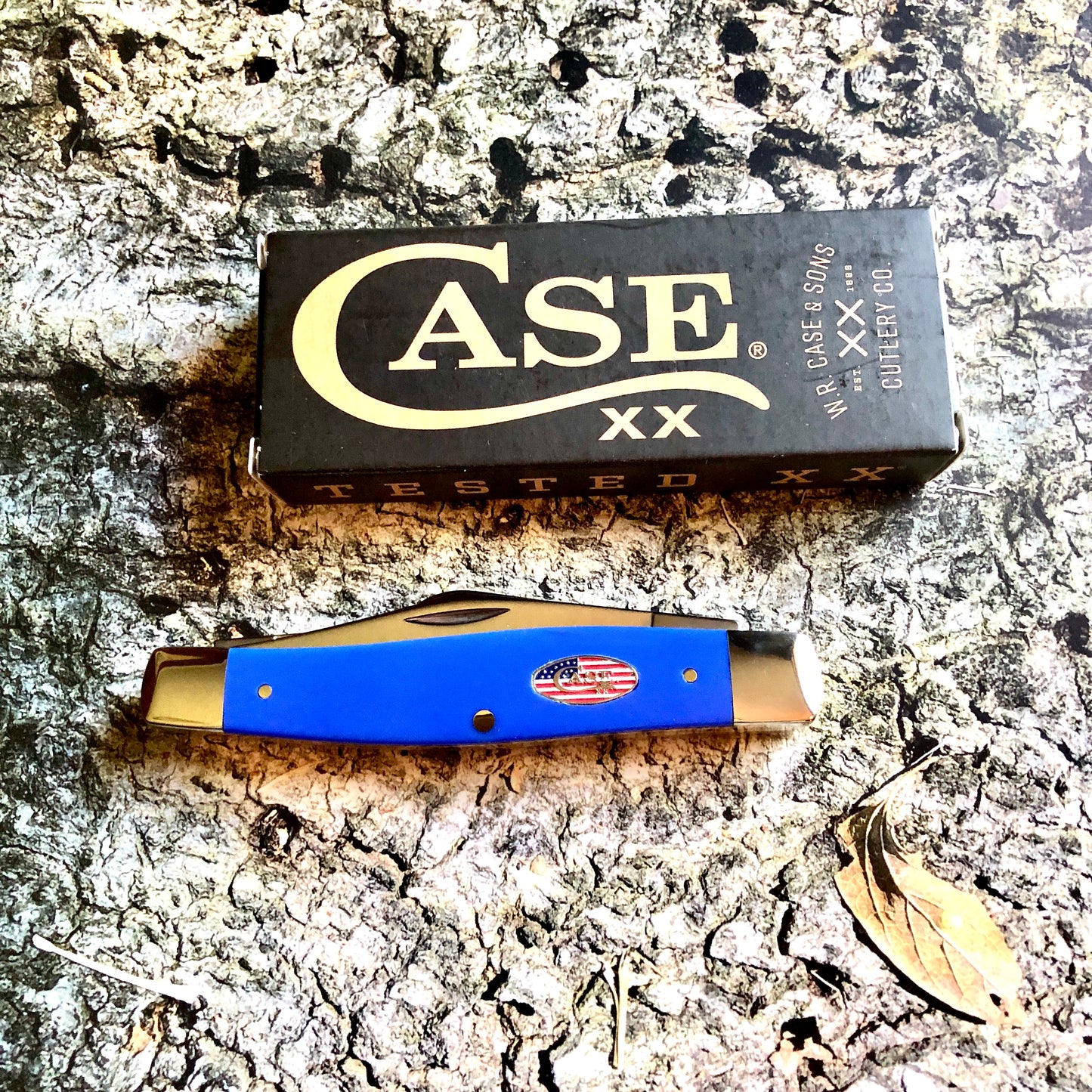Case XX CA16405 Large Stockman — Royal Blue Synthetic Handle | Clip, Sheepfoot & Spey Blades