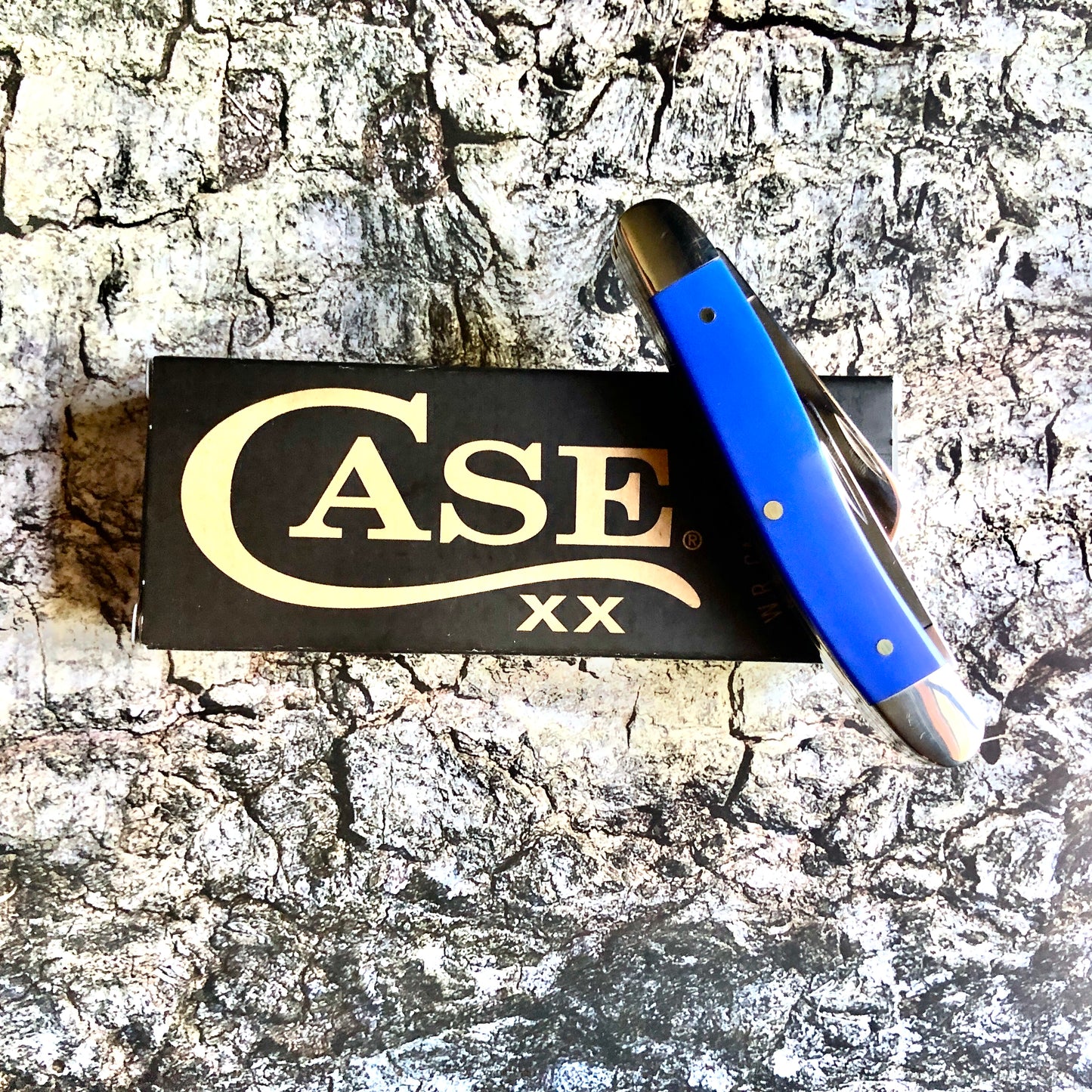 Case XX CA16402 Medium Stockman — Royal Blue Synthetic Handle | Clip, Sheepfoot & Spey Blades