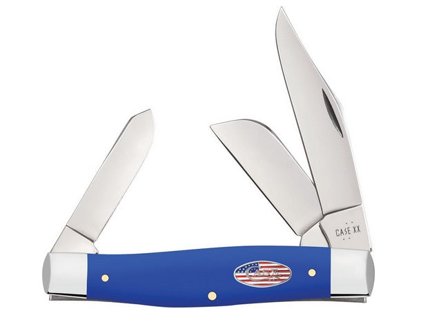 Case XX CA16405 Large Stockman — Royal Blue Synthetic Handle | Clip, Sheepfoot & Spey Blades