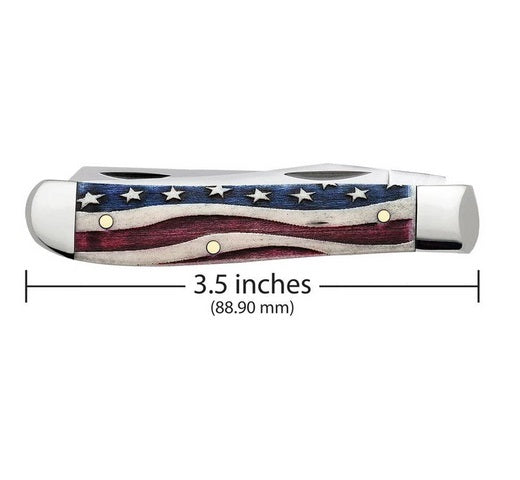 Case XX CA64135 Mini Trapper — Patriotic Color Infusion Handle | Clip & Spey Blades