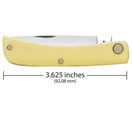 Case XX CA80032 Sod Buster Jr® — Yellow Synthetic Handle | Skinner Blade