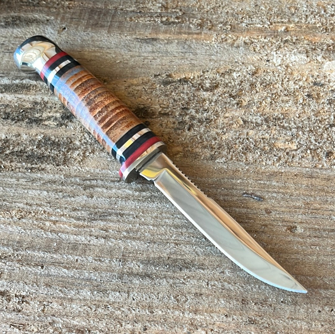 Case XX M3 Mini Finn Stacked Leather Fixed Blade