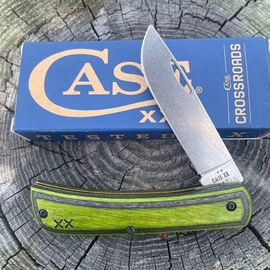 Case XX Green/Black Laminate Wood Smooth XR Sod Buster Jr CA66383