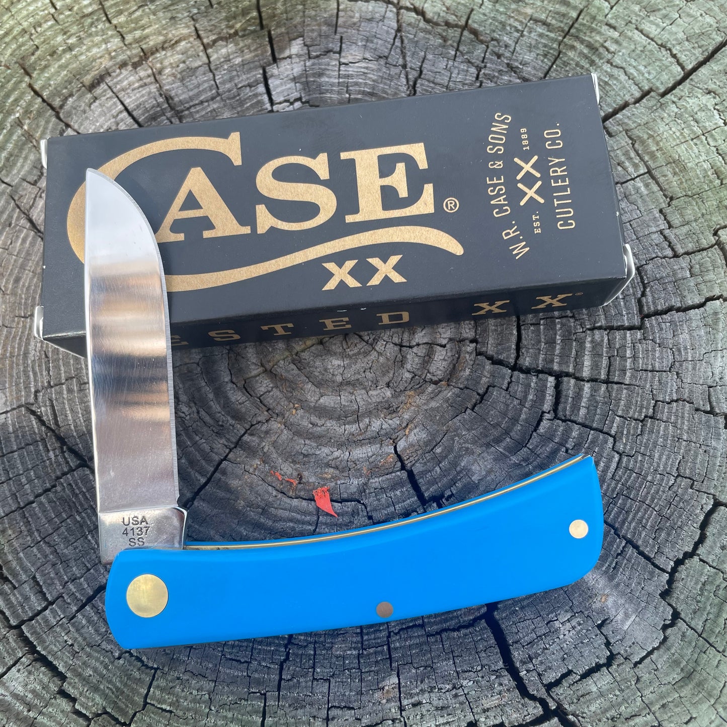 Case XX Light Blue Synthetic Smooth Sod Buster Jr CA68905