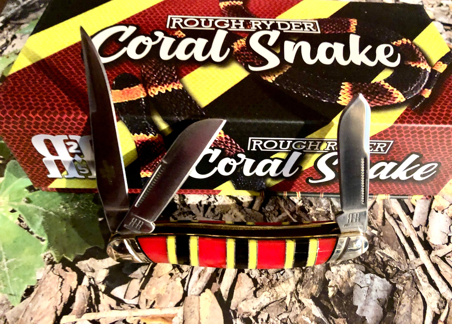 Rough Ryder Coral Snake Stockman Pocket Knife 3 Blade Traditional RR2279