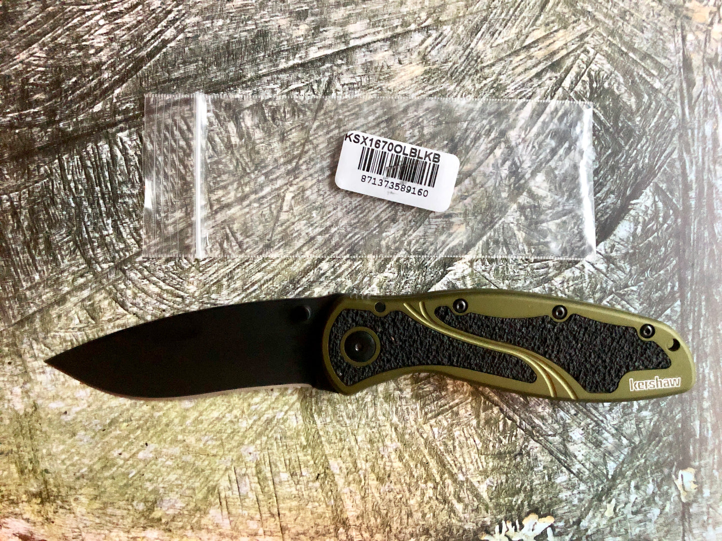 Kershaw KSX1670OLBLKB Blur — OD Green Handle | Black DLC Blade | Assisted Opening Factory Second