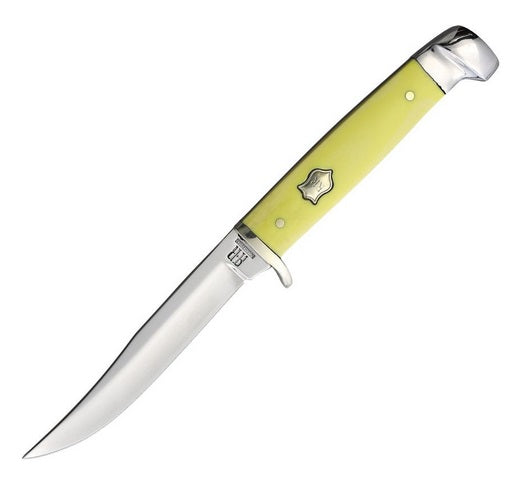 Rough Rider RR1034 Small Hunter — Yellow Synthetic Handle | Fixed Blade | Nylon Sheath